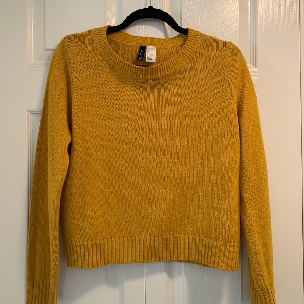 Mustard Yellow Crew Neck Sweater